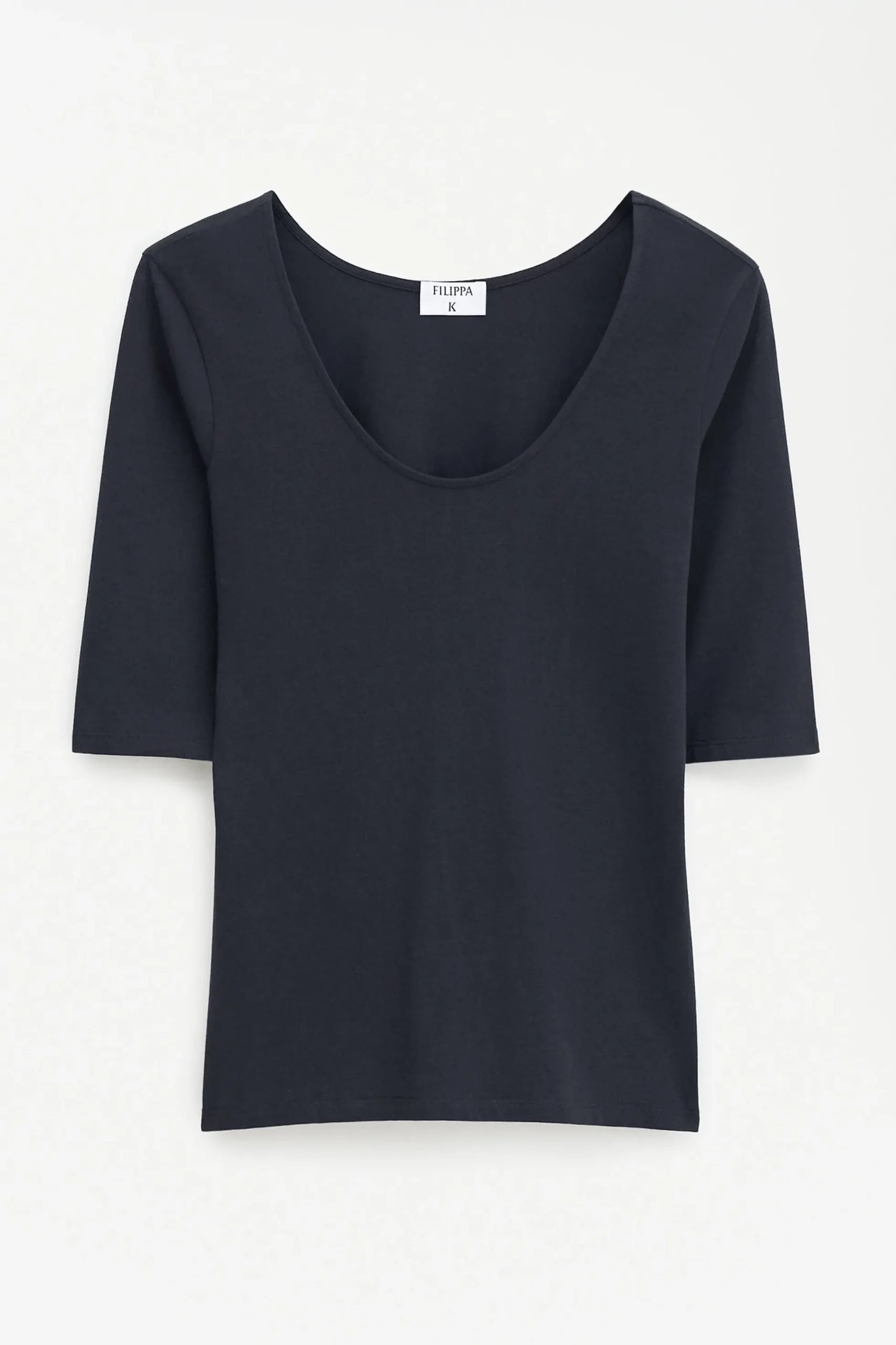 Cotton Stretch Scoop Neck Top