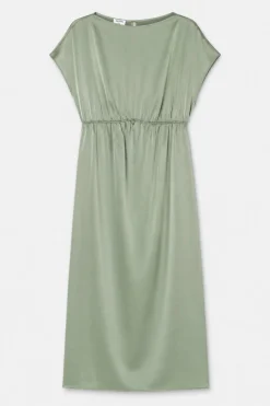 Gathered Kimono Boatneck Dress