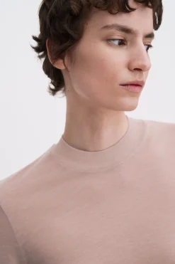 Lyocell Cashmere Mock Neck Top