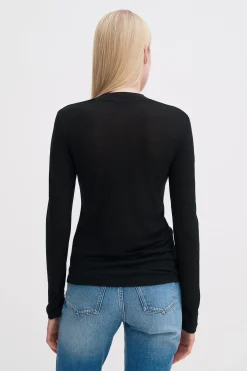 Lyocell Cashmere Mock Neck Top