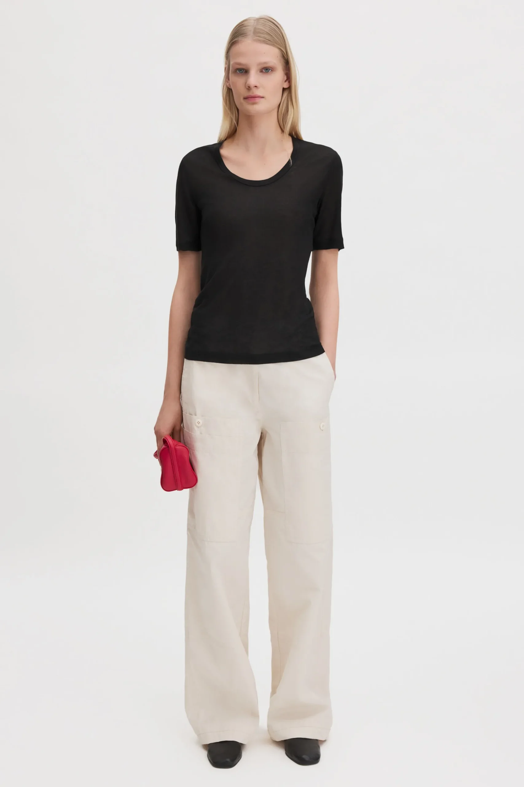 Lyocell Cashmere Scoop Tee
