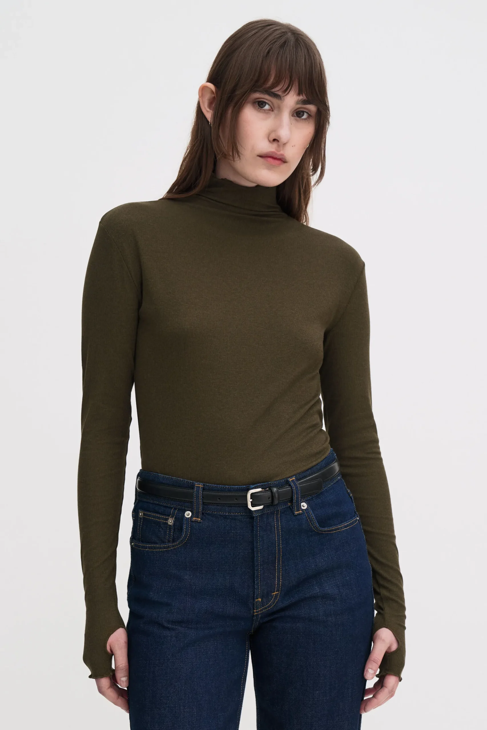 Rib Mock Neck Top