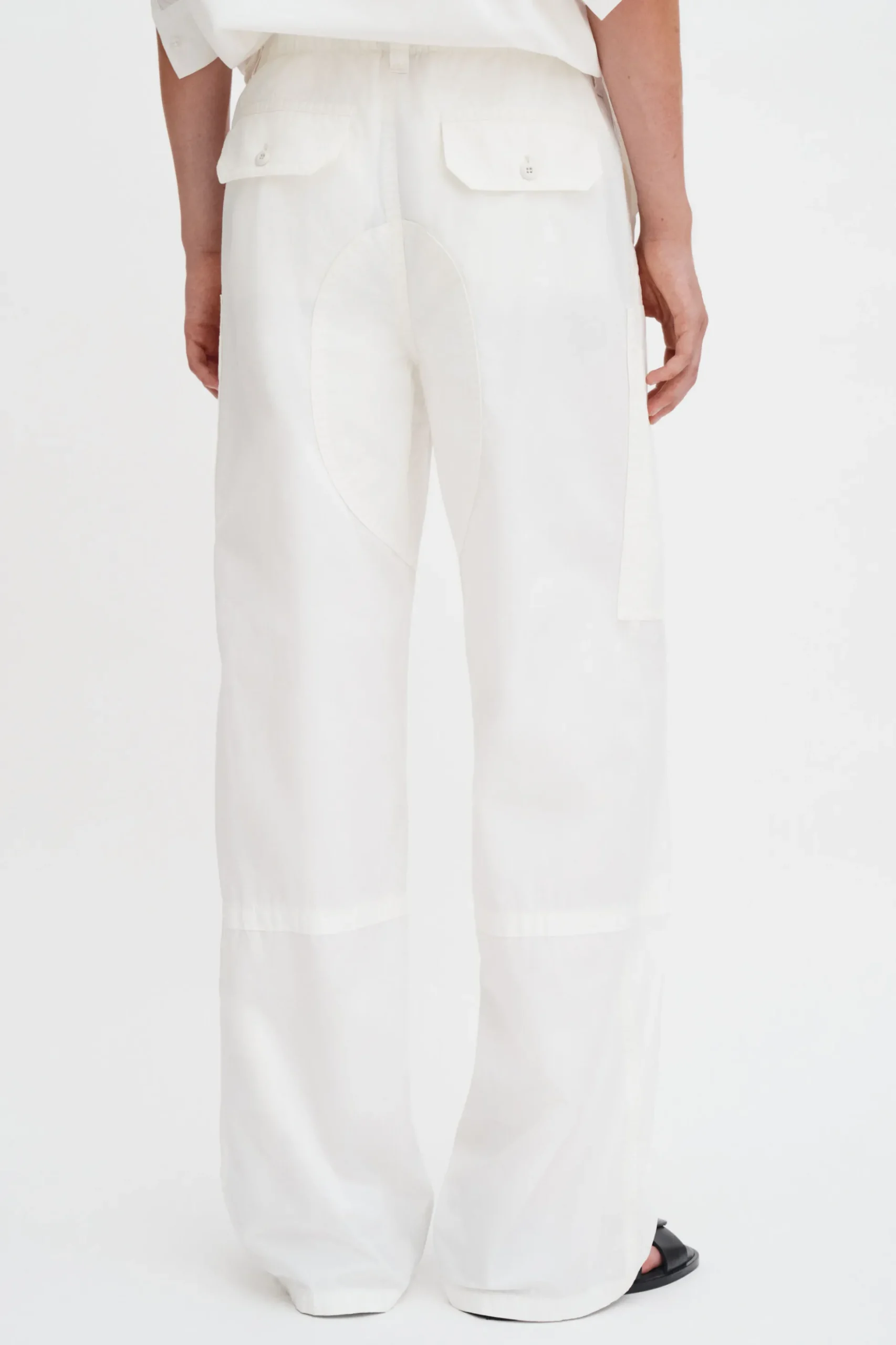 Washed Cotton Cargo Trousers