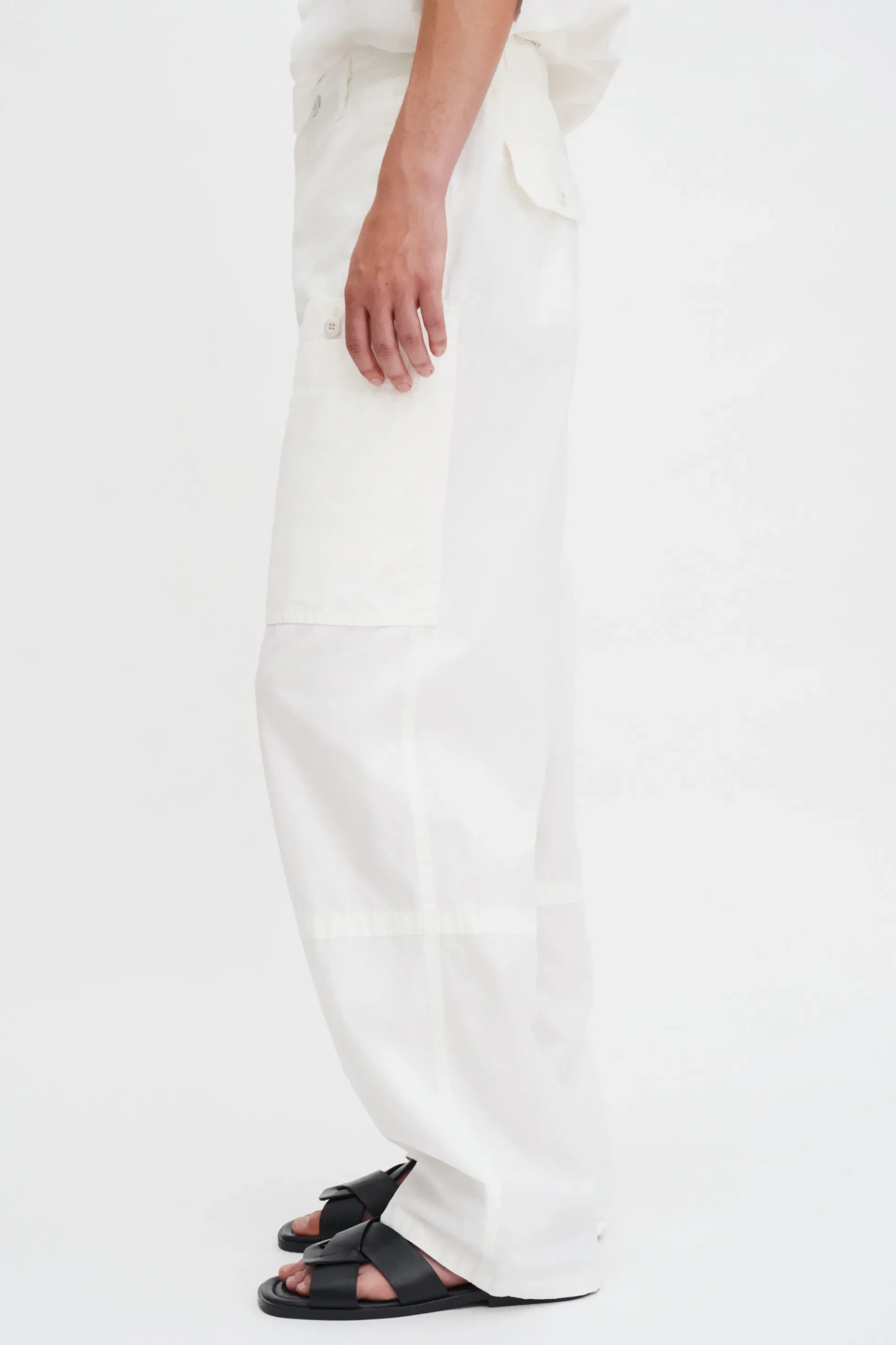 Washed Cotton Cargo Trousers